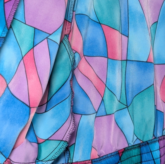 Vintage Teddi Blue and Purple Teddy Jacket with Structured Collar - Picture 6 of 6